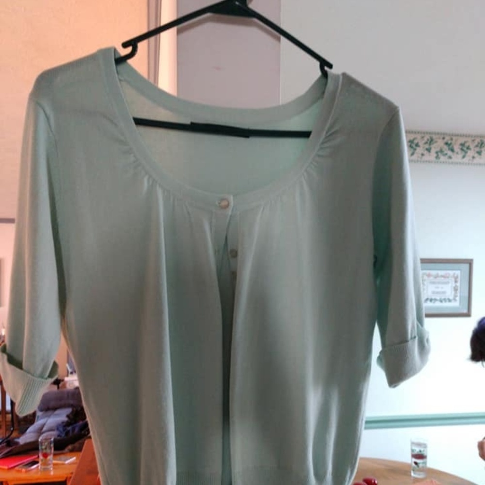 Mint Green Short Sleeve Cardigan